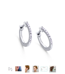 PENDIENTES AROS DE ORO BLANCO 18 KTE Y DIAMANTES