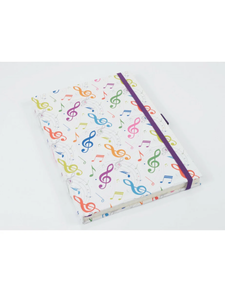 Regalo música: Libreta Notas Claves De Sol Blanca A5