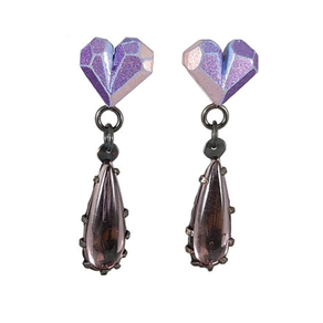 Pendientes Caireles Largos - Púrpura metalizado con rosa y contraste lila