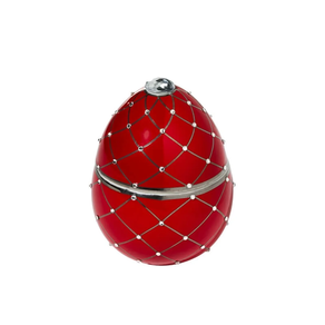 Vela aromática con diseño de huevo faberge rojo