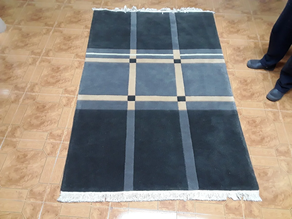 Alfombra anudada a mano 140x200 gris 9/01 