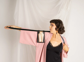 Bolsito Riñonera Flapper Negro y Dorado