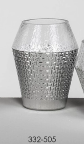 Jarron de cristal y plata