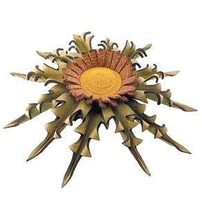  Eguzkilore de cuero para puerta color Verde centro Amarillo