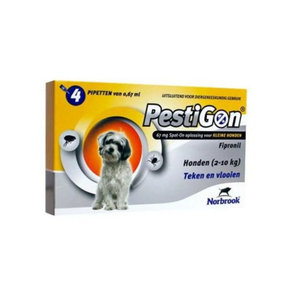 Pestigon 4 Pipetas de 0,67 ml de Fipronillo para perros pequeños  de 2-10 KG