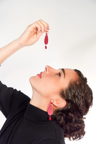 Pendientes de Cuero Fuxia 