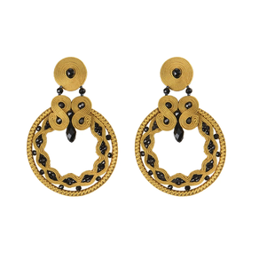 Pendientes Soutache Oro y Azabache 
