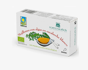 Mejillones con algas en escabeche