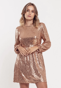 Vestido Glitter oro rosa