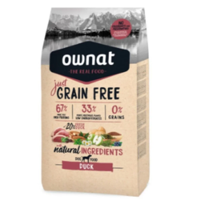Ownat Perro JUST GRAIN FR Adult DUCK 14KG Pato