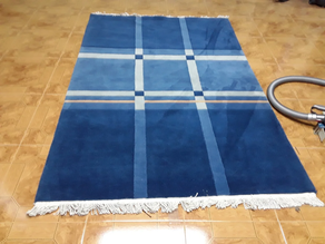 Alfombra oferta anudada a mano 120 x 250 azul 9/01