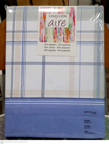 Sabana cama 150 Aire 21611 cuadros azul