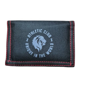 Cartera negra de velcro Athletic Club – “Unique in the World” con león serigrafiado