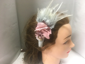 Belusezko diadema luma eta loreduna - grisa