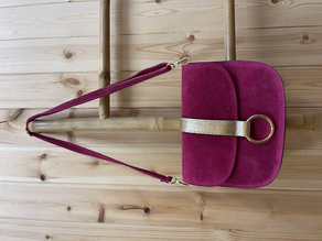 Bandolera Piel KEY Fucsia 