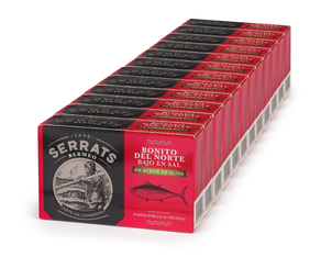 Conserva de Bonito del Norte en aceite de oliva BAJO EN SAL - 12 latas - SERRATS