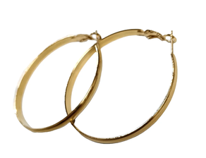 Pendientes de aro de acero dorado de 6cm