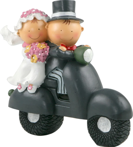 Figura tarta boda novios moto hucha