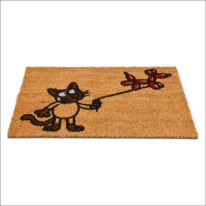 Felpudo gato con globo