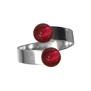 ANILLO CRISTAL DOBLE SENCILLO ROJO