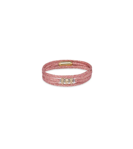 PULSERA PLATADEPALO SUMMER CORDÓN SEDA ROSA