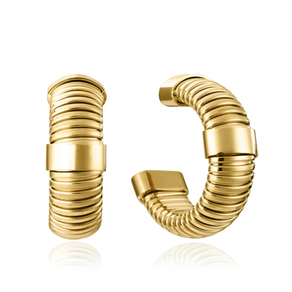 Pendientes Viceroy Tubogas Laura Escanes Acero IP Dorado