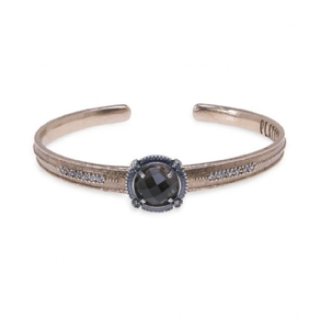 Brazalete cuarzo fumé bronce plata PLATADEPALO