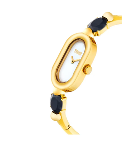 Reloj analógico con brazalete de acero IPG dorado y onix TOUS Color