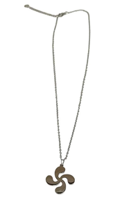 Colgante lauburu de acero plateado