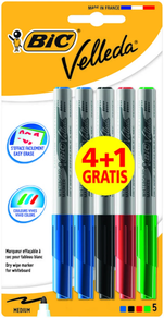 Pack 5 rotuladores Bic Velleda medium