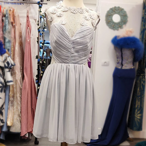 Vestido Lipsy London Gris gasa flores- Talla 38