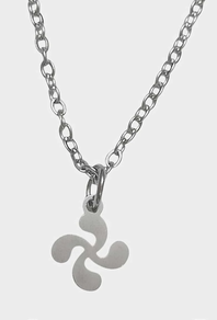 Colgante con Lauburu en Acero Quirúrgico plateado