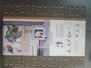 POOPY CAT, LITTER BOX SPECS, 30x40x35cms katuentzako kartoizko kutxa arakatzailea.