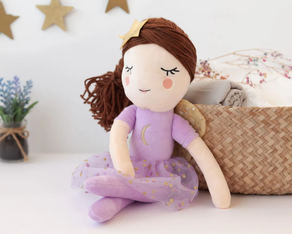 Muñeca de trapo hada lila