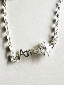 Pulsera en plata de Ley AMA con eguzkilore