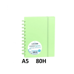 CUADERNO CARCHIVO INGENIOX FOAM A5 80H CUADRICULA VERDE PASTEL/CARCHIVO INGENIOX FOAM A5 80 H KOADERNO BERDEA PASTELA