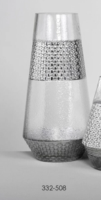 Jarron grande de cristal y plata