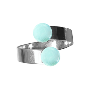 ANILLO CRISTAL DOBLE SENCILLO TURQUESA PALO