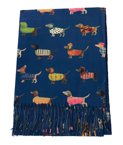 Pañuelo con perros azul