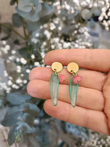 Pendientes de cristal checo y acero inoxidable