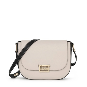 Bolso Tous Bandolera Mediana Piel Legacy Beige Negro
