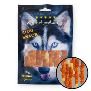 SNACK PERRO- POLLO CON PALITO DE PIEL 100GRS
