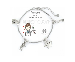 PULSERA PLATA PROFESIONES VETERINARIA