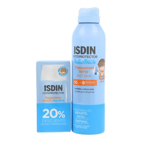 ISDIN PACK HAURRENTZAKO FOTOBABESLEA SPRAY SPF50 + AURPEGIKO SPF50