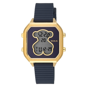 Reloj Digital Tous D-Bear Teen Ip Dorado Silicona Azul