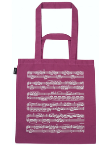 Regalo música: Bolsa Tela Partitura Morada Doble Asa