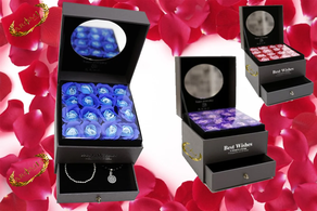 Pack Joyero flores de jabón Rojo