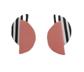 Pendiente hecho a mano de arcilla polimerica y tornillo de plata