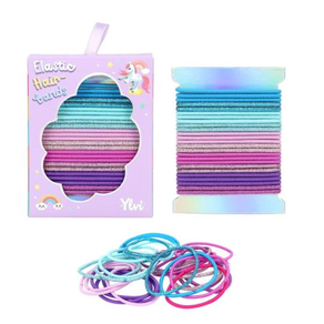 Conjunto de coleteros para el pelo con purpurina Ylvi tonalidades de azul y morado.