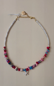 Collar con piedras, multicolor